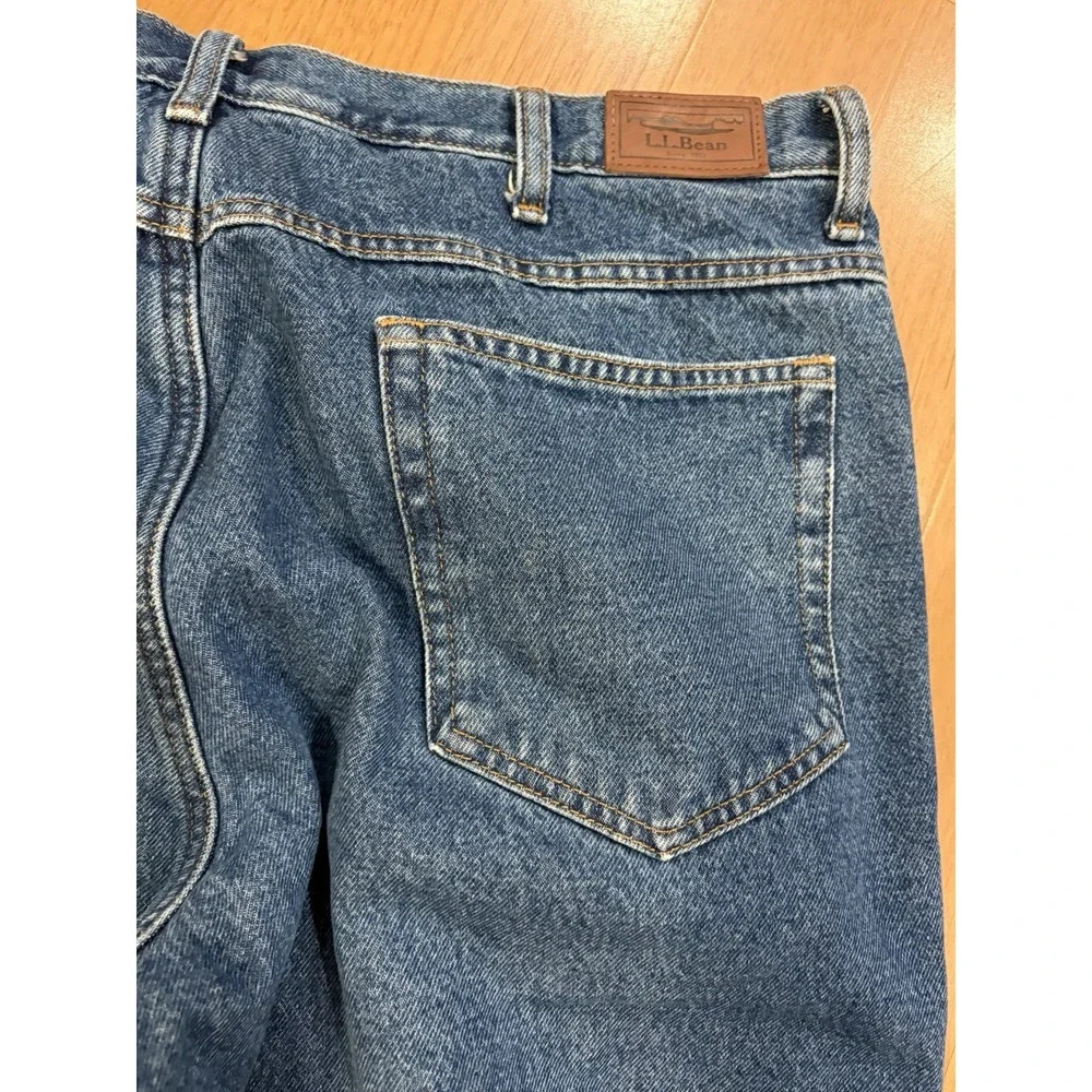 Vintage LL Bean Fleece Lined Relaxed Fit Jeans Mens 38x32 Blue Denim Straight